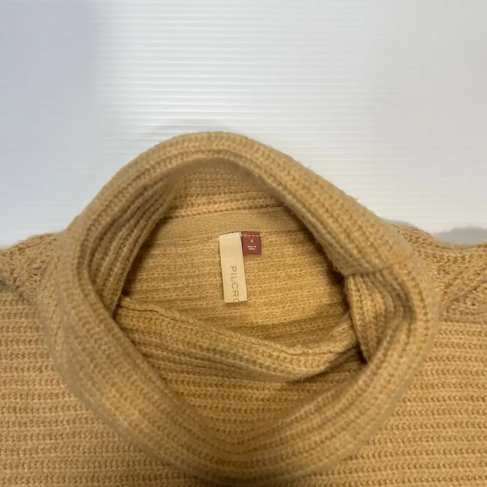 Pilcro Anthropologie Cowl Neck Tunic Sweater Honey Beige Women’s Small Neutral - Picture 11 of 16